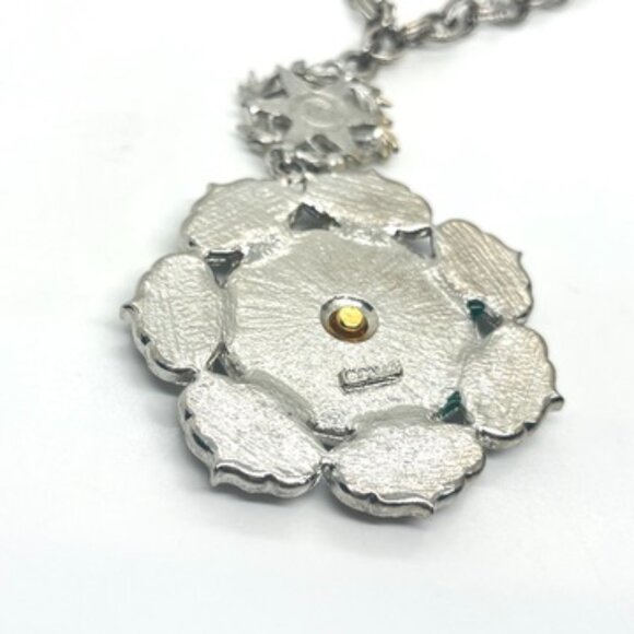 VINTAGE CAPRI STATEMENT NECKLACE SUN MEDALLION GREEK REVIVAL ENAMEL CHUNKY 70S - Picture 12 of 13